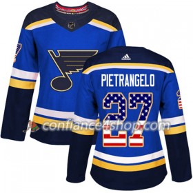 Adidas Maillot de Hockey St. Louis Blues Alex Pietrangelo 27 2017-2018 Bleu USA Flag Fashion Authentic - Femme